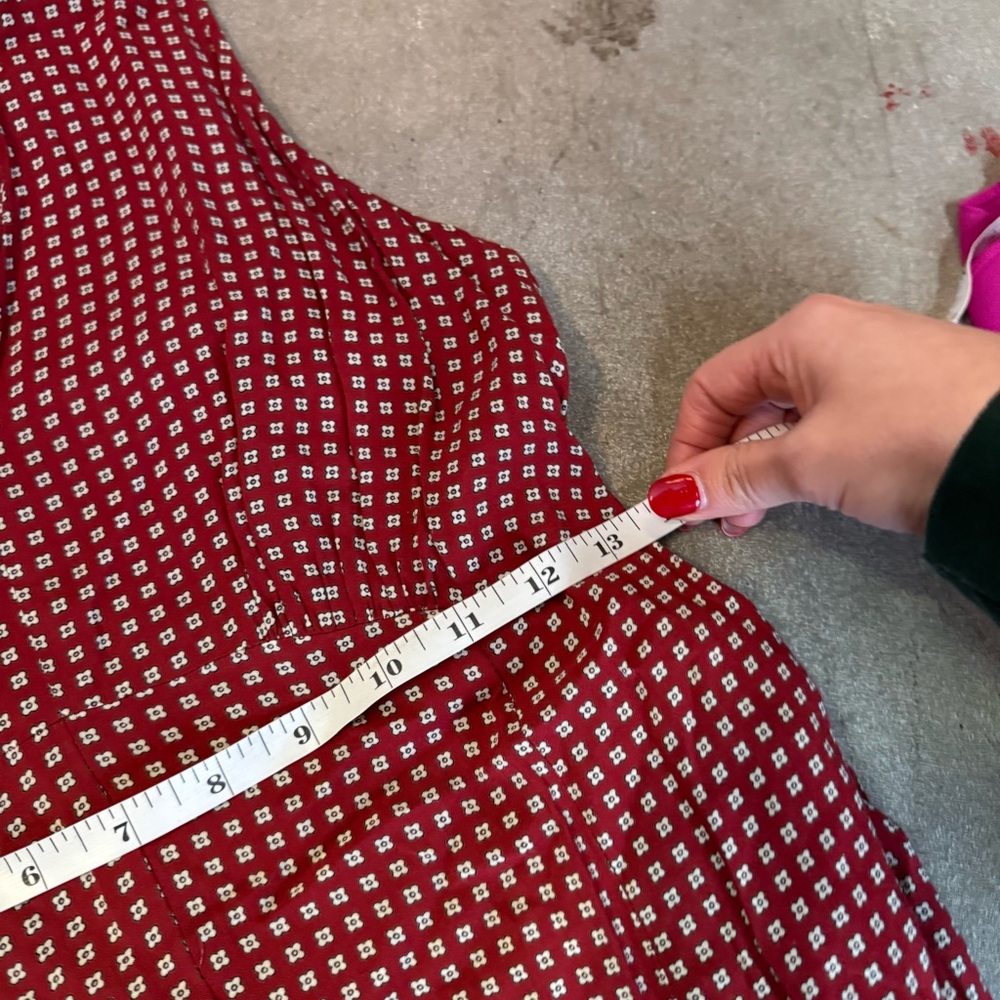 Anthropologie Red Printed Halter Wide-Leg Jumpsuit - Picture 12 of 13